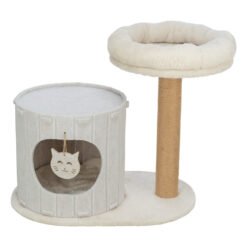 Arbre a chat filia avec niche en feutre couleur creme — TRIXIE — vue 1