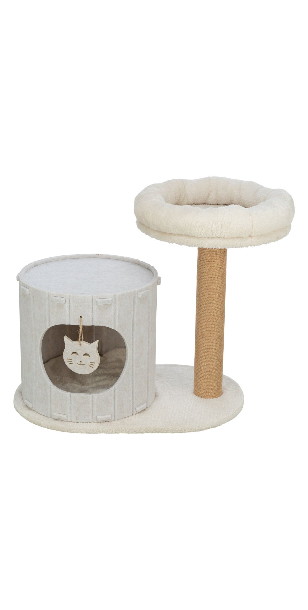 Arbre a chat filia avec niche en feutre couleur creme — TRIXIE — vue 1